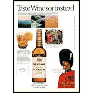 1974 Windsor Canadian Whisky Whiskey Vintage Print Ad Rockies Prairies Wall Art